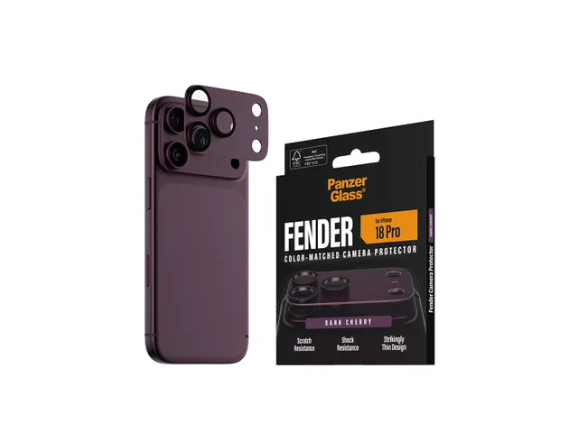 PanzerGlass Fender Camera Lens Protector Dark Cherry iPhone 18 Pro,