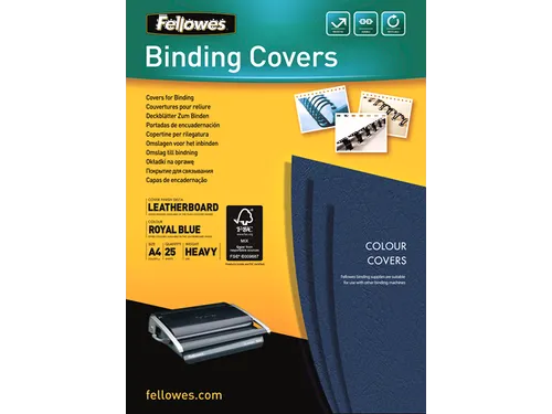 Voorblad Fellowes A4 lederlook royal blauw 25 stuks