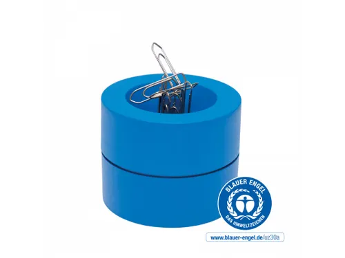 Papercliphouder MAULpro magnetisch recycled Ø73x60mm blauw