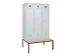 locker met bank,voor scheiding van kleding,HxBxD 2120x1200x815mm,3vak