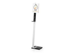 Handgeldispenser vloerstandaard met infobord Zilver