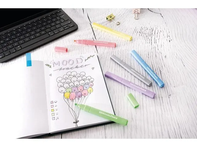 Markeerstift Eberhard Faber Pastel 6st. vierkant in etui