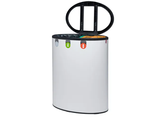 Gescheiden Afvalbak Lune Binc 3-stroom Met Open Deksel Wit