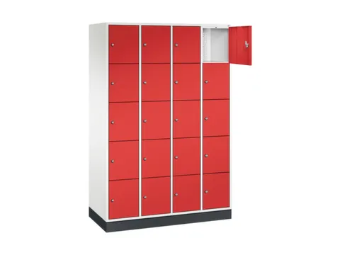 lockerkast,HxBxD 1950x1220x500mm,4x5vakken,cil.-slot,sokkel