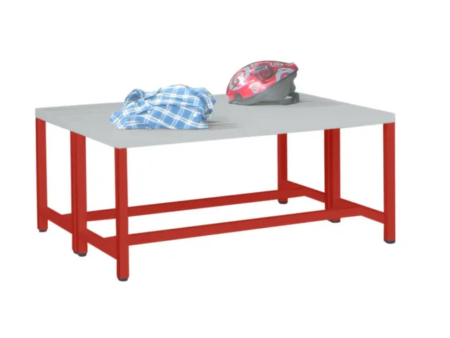 Banc Vestiaire 1000mm Double Assise Lames Plastique Piètement Ral3000