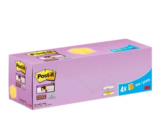 Memoblok 3M Post-it 654-SSCY Super Sticky 76x76mm geel voordeelpak - 3
