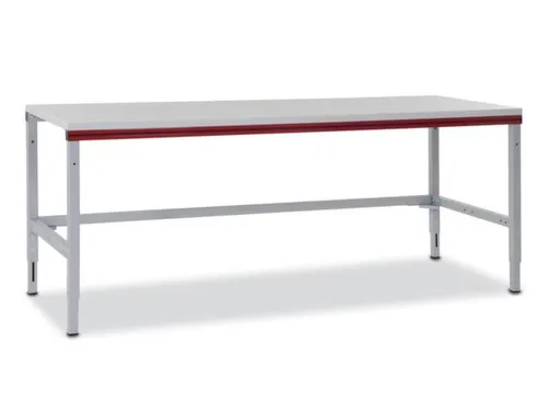 paktafel,HxBxD 690-960x1600x800mm,blad lichtgrijs,4voeten van staal