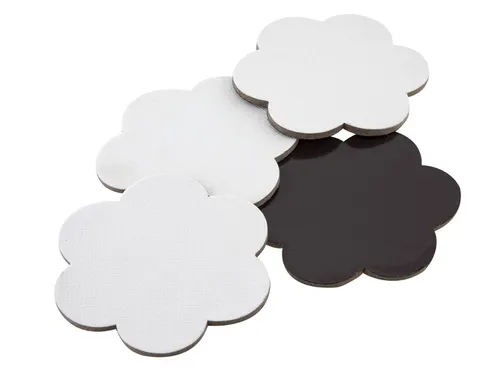 Canvas Nassau fine art ster en bloem 7,5cm magnetisch 4 stuks