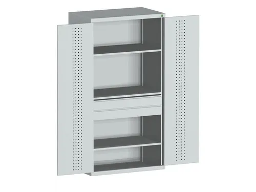 systeemkast 2000x1300x650mm 3xStalen bodem 2laden Ral7035