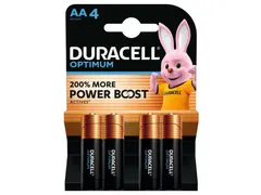 Batterij Duracell Optimum 4xAA 1.5V Alkaline
