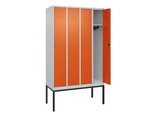 locker,HxBxD 2120x1200x500mm,4vak,vak B 300mm,cil.-slot,voetonderstel - 2