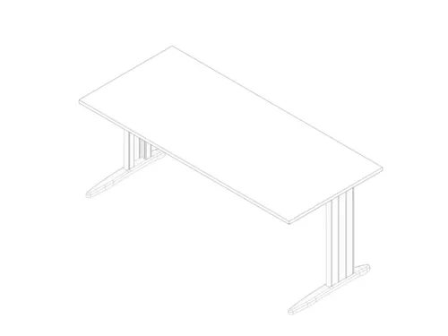bureau,HxBxD 730x1800x800mm,blad wit,C-voet wit