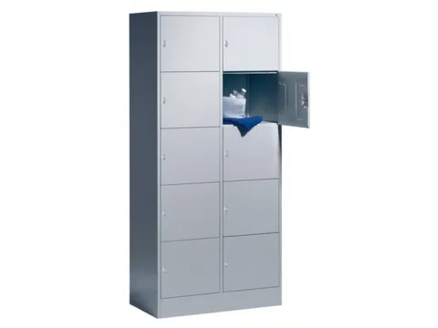 lockerkast,HxBxD 1950x900x480mm,2x5vakken,romp RAL7021,front RAL7021