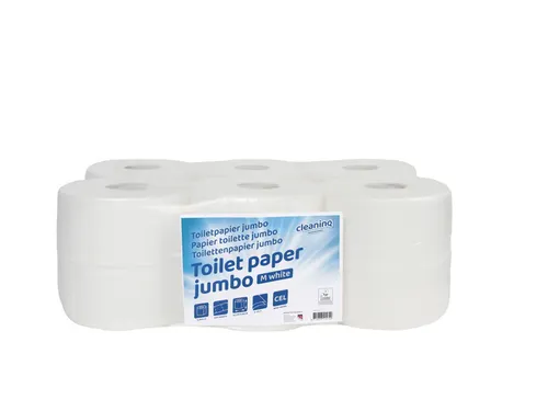 Toiletpapier Cleaninq mini jumbo 2-laags 150m Wit 12 rollen