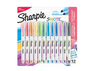 Markeerstift Sharpie S-note Beitel blister à 12 kleuren Assorti - 1