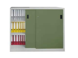 schuifdeurkast,HxBxD 1200x1500x500mm,RAL7035,front RAL6011 - 2