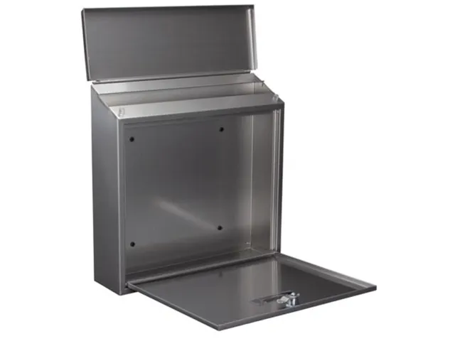 Brievenbus Monaco Inox met naamplaatje incl. 2 sleutels 36.8x36.5x10cm