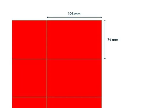 Gekleurde Etiketten 105x74mm Fluor Rood 42320