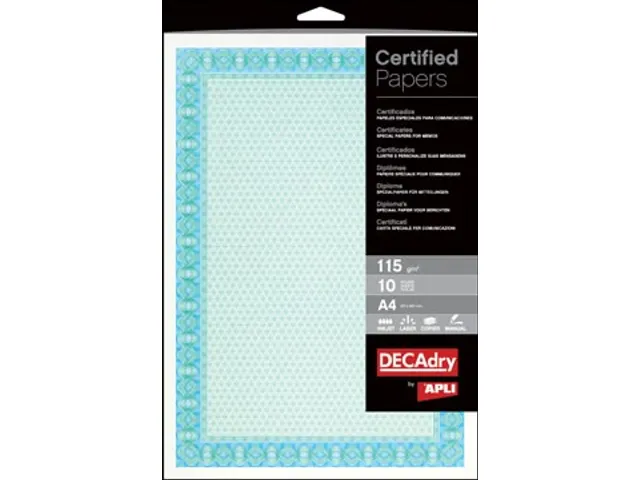 Decadry Certificaten Papier 70 Blad Spiraal Blauw