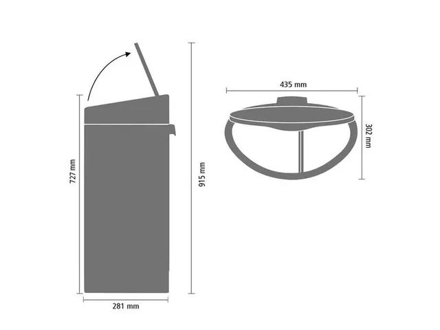 Touch Bin New Recycle Afvalbak 23+10 Liter Mat Staal