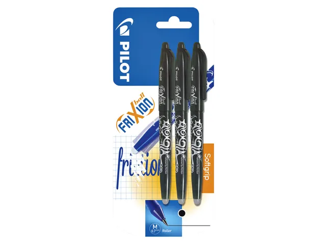 Rollerpen Pilot Frixion Ball 0.7mm Zwart Medium Blister à 3 stuks