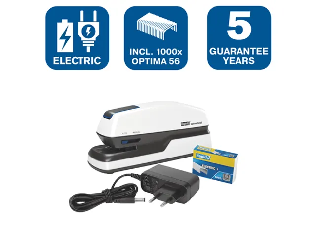 Nietmachine Elektrisch Optima GripE 20vel Zwart/Zilver