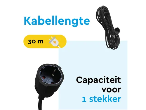 Verlengkabel BRASQ 30m zwart