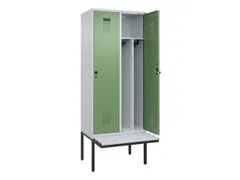 locker met bank,voor scheiding van kleding,HxBxD 2120x800x815mm,2vak