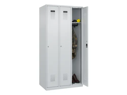 locker,HxBxD 1850x900x500mm,3vak,vak B 300mm,cil.-slot,staand op vloer