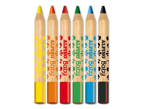 Baby kleurpotloden set van 6 stuks plus puntenslijper