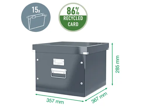 Hangmappenbox Click & Store 320x240x335mm Wit A4 86% gerecycled karton