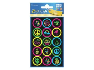 Neon etiket Z-design Kids buttons pakje a 1 vel - 2