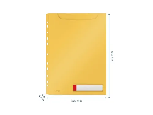 Insteekmap U-model Leitz Cosy harmonica A4 met perforatiestrip PP geel
