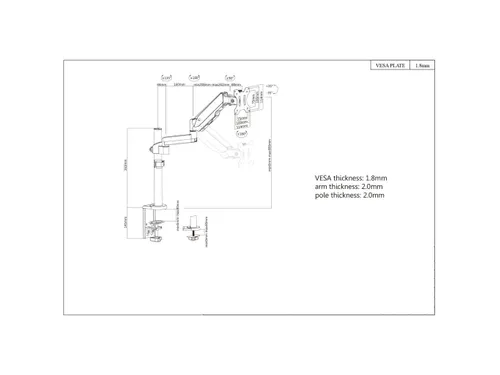 Bureaubeugel voor TV’s en monitoren (Volledig Verstelbaar met gasvee
