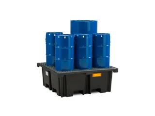 PE-opvangbak,v. 4x200l vat,opvangvol. 400l,HxBxD 480x1290x1290mm - 3