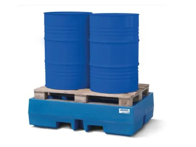 PE-opvangbak,v. 2x200l vat/kleinemballage,opvangvol. 270l