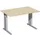 Bureau C-Poot HxBxD 680-800x1200x800mm Decor Esdoorn Zilverkleurig