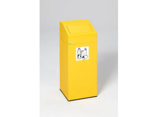 Afvalverzamelaar 45 liter 790x320x320mm recyclebaar materiaal geel
