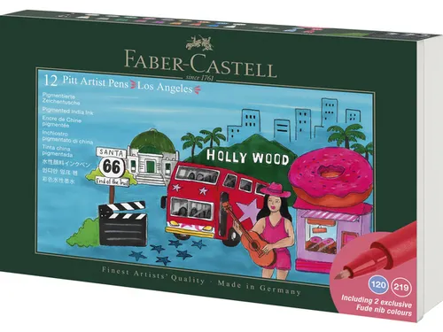 Tekenstift Faber-Castell Pitt Artist Pen Brush set 12 stuks Los Angele