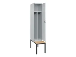 locker met bank,voor scheiding van kleding,HxBxD 2120x400x815mm,1vak