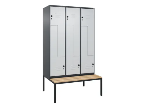 Z-garderobekast,HxBxD 2120x1200x815mm,6vak,vak B 400mm,draaigrendel