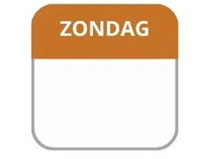 LabelLORD PL Dagetiket Zondag 25x25mm Bruin Flushlabel 1000 stuks