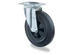 zwenkwiel,draagverm. 135kg,massief rubber-banden,ØxB 160x40mm