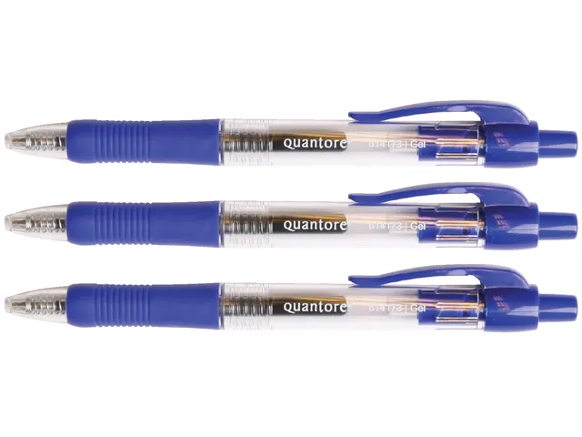 Gelschrijver Quantore Grip met drukknop 0.7mm Blauw