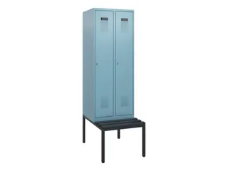 locker met bank,HxBxD 1950x600x815mm,2vak,vak B 300mm,cilinderslot - 2