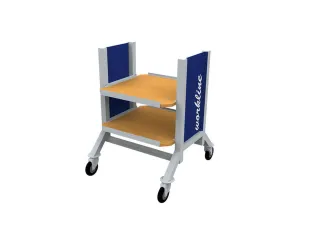 Mobiele Bijzettafel 900x610x950mm 2verstelbare/uitschuifbare Legborden - 3