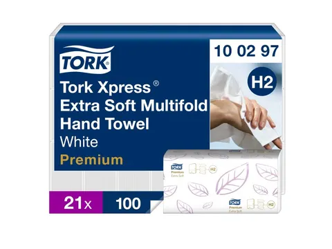 Tork 100297 Xpress Handdoek Premium H2 I-vouw Extra Soft 2-laags