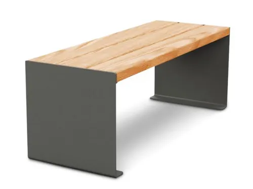 zitbank B 1200mm 3latten zitting licht eikenhout H 450mm staal grijs