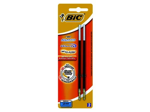 Balpenvulling Bic voor diverse balpennen medium blauw blister à 2st