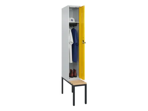 locker met bank,HxBxD 2120x300x815mm,1vak,vak B 300mm,draaigrendel